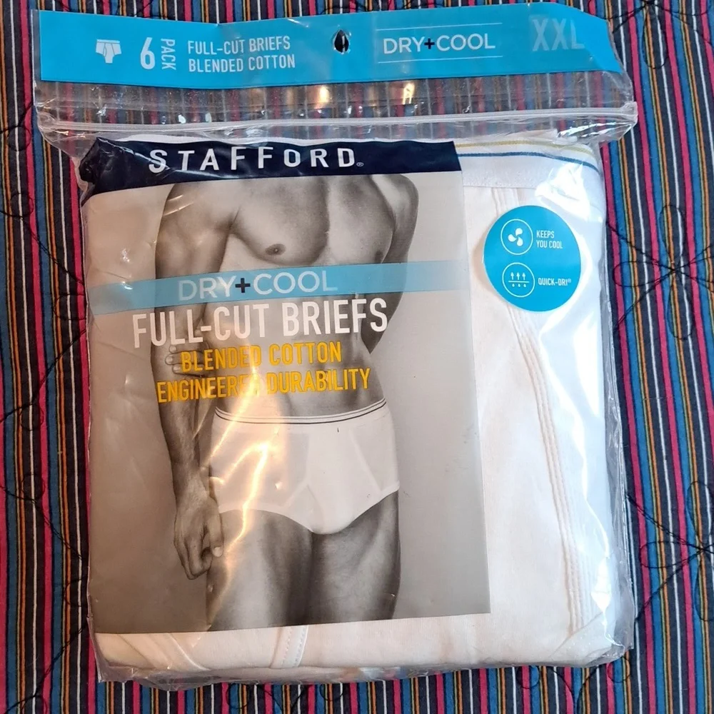 Stafford 6pk full cut briefs XXL Dry+Cool cotton